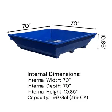 washout pan dimensions